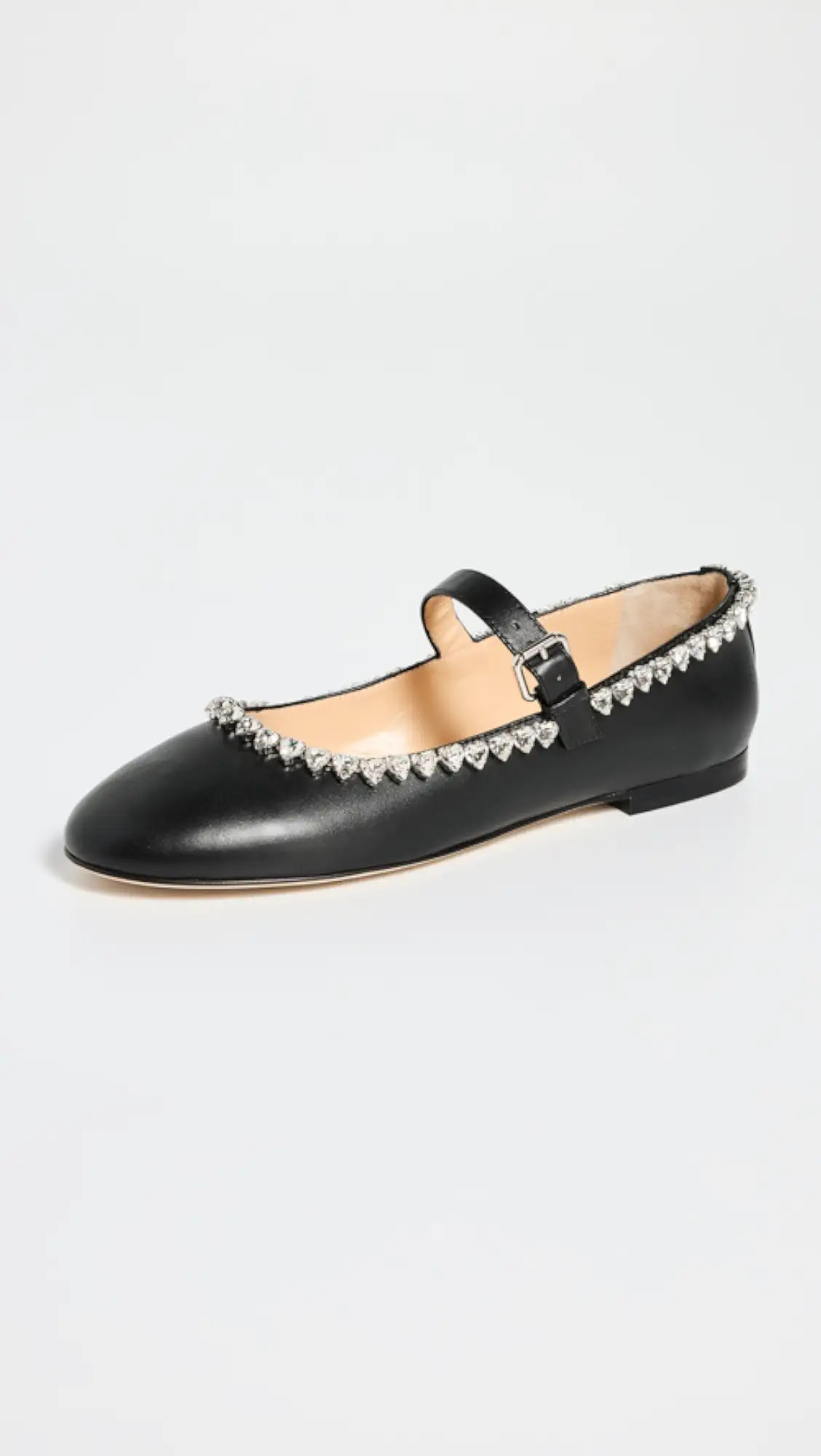 MACH & MACH Audrey Black Leather Round Toe Ballerina Flats | Shopbop | Shopbop