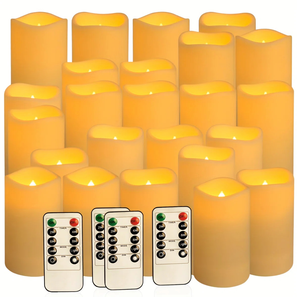 24 Indoor Outdoor Flameless Candles/Set, LED Candles, with 4 Remote Controls And Timer (4 "High 5... | Wayfair North America