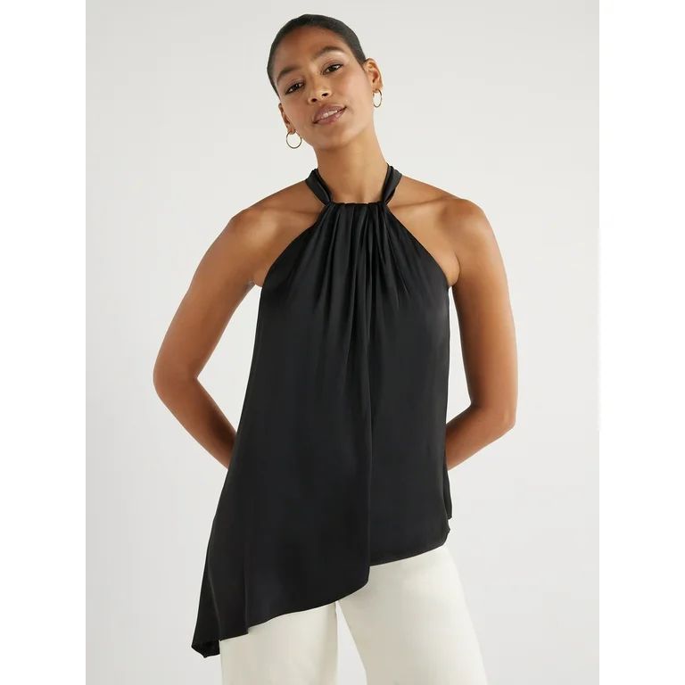 Scoop Women’s Asymmetrical Halter Top, Sizes XS-XXL - Walmart.com | Walmart (US)