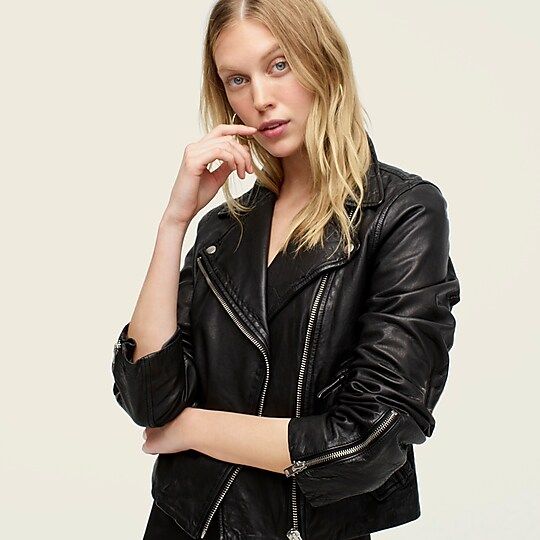 Collection washed leather motorcycle jacket | J.Crew US