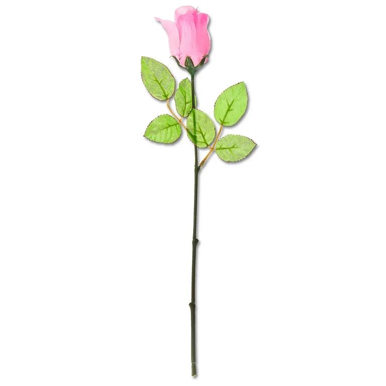 Valentine's Day Single Pink Scented Stem Rose, 17 in, by Way To Celebrate - Walmart.com | Walmart (US)