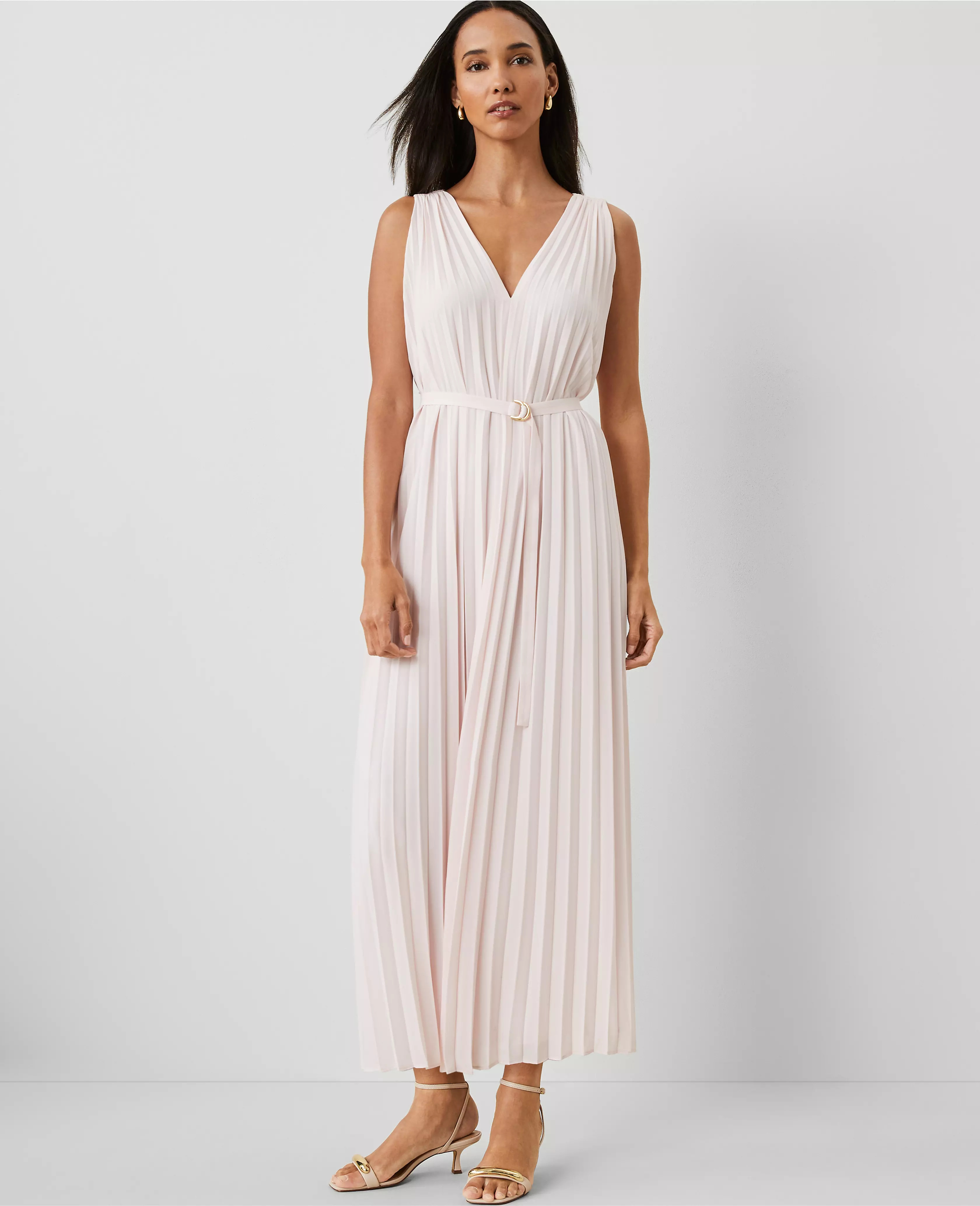 Pleated Maxi Swing Dress | Ann Taylor
