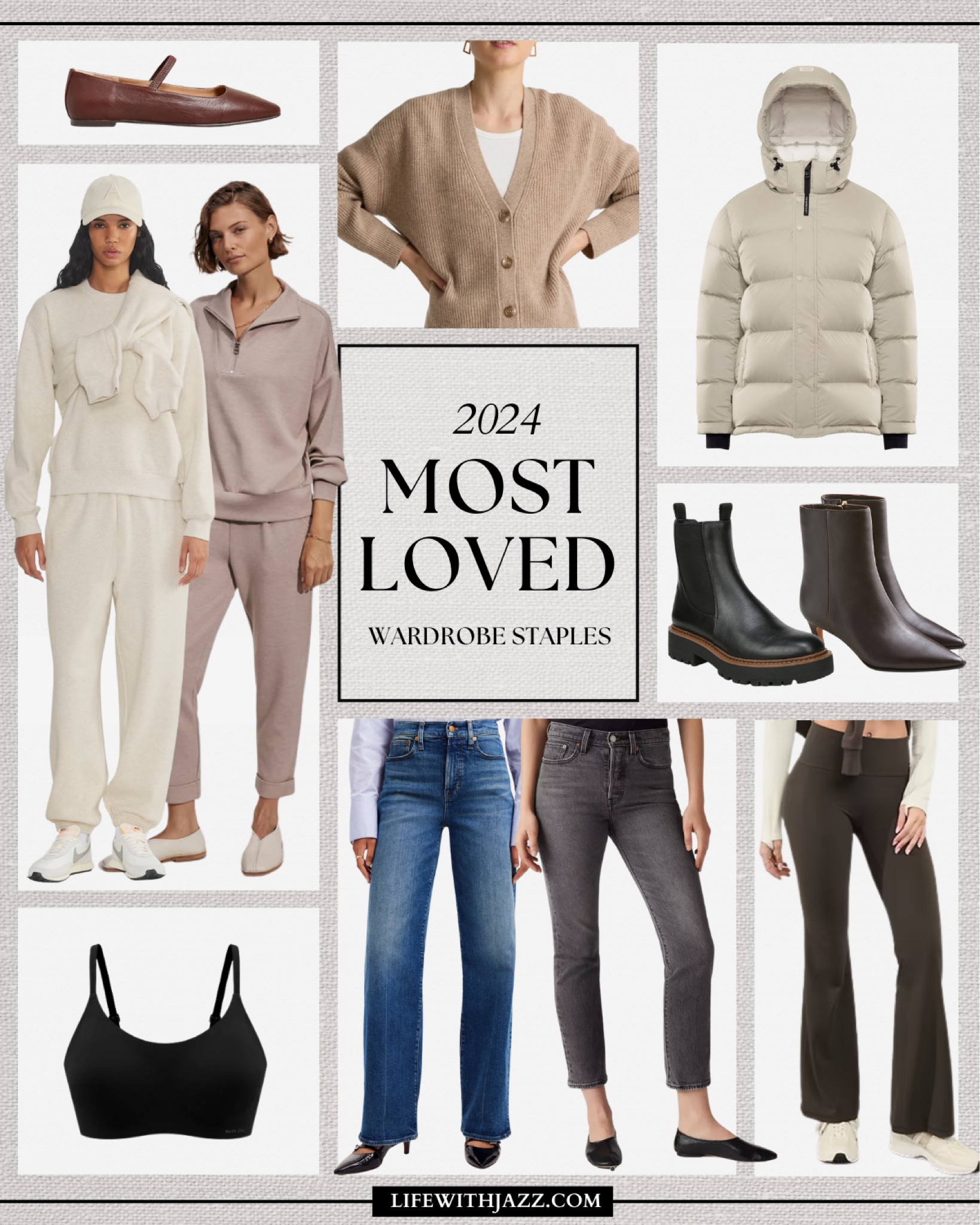 Most loved items of 2024: wardrobe staples — blog post is now live on my blog! 

Ballet flats / cashmere cardigan / super puff / matching sets / Chelsea boots / waterproof boots / heeled boots / neiwai bra / wide leg jeans / ankle jeans / flare leggings 

#LTKSeasonal