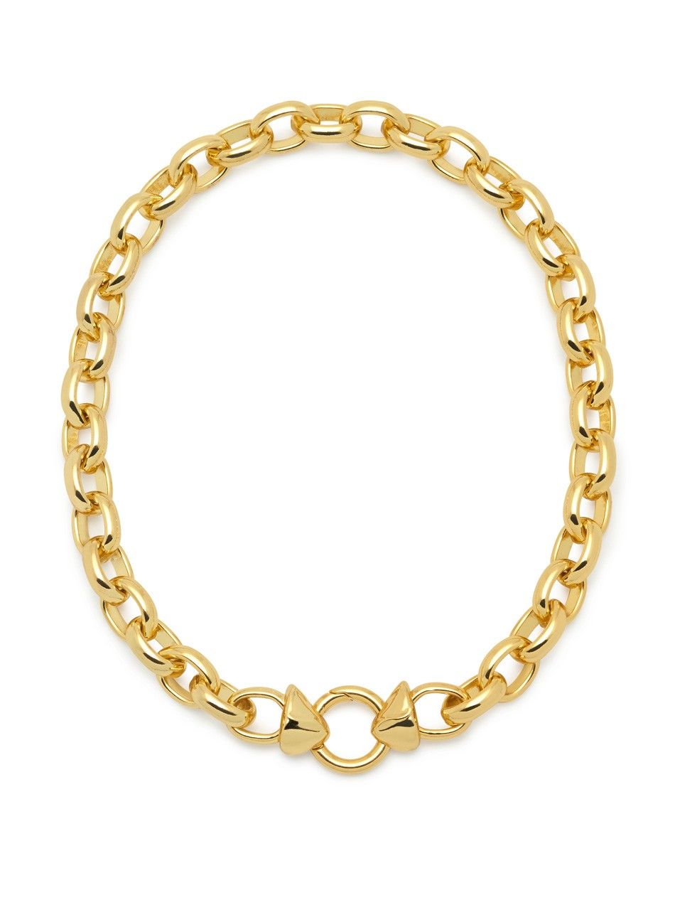 Lydia Tomlinson Medina Chunky Chain Ring-Clasp Necklace in Gold | Northskull