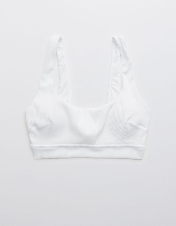 Aerie Ribbed Banded Wide Strap Scoop Bikini Top | American Eagle Outfitters (US & CA)