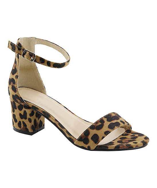 Bella Marie Women's Sandals LEOPARD - Brown Leopard Jean Ankle-Strap Sandal - Women | Zulily
