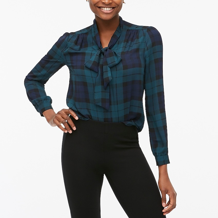 Long-sleeve bow top | J.Crew Factory