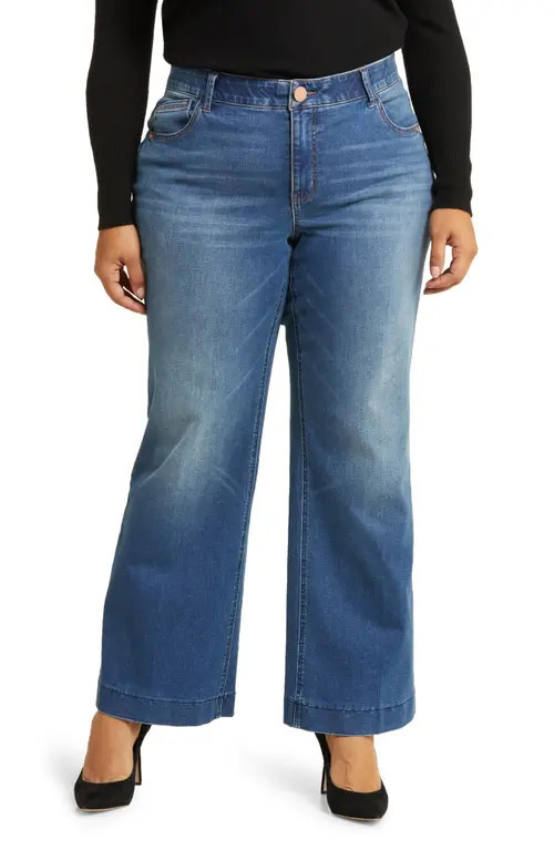 Wit & Wisdom 'Ab'Solution High Waist Wide Leg Jeans in Blue at Nordstrom, Size 14W | Nordstrom