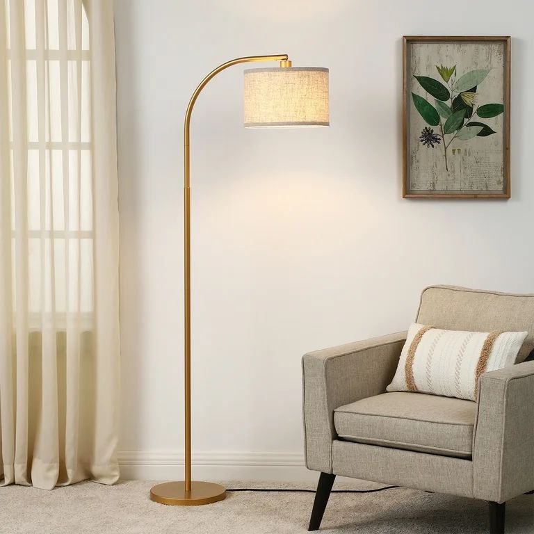 DEWENWILS Modern Gold Arc Floor Lamps for Living Room Clearance, 63inch Metal Standing Lamp with ... | Walmart (US)