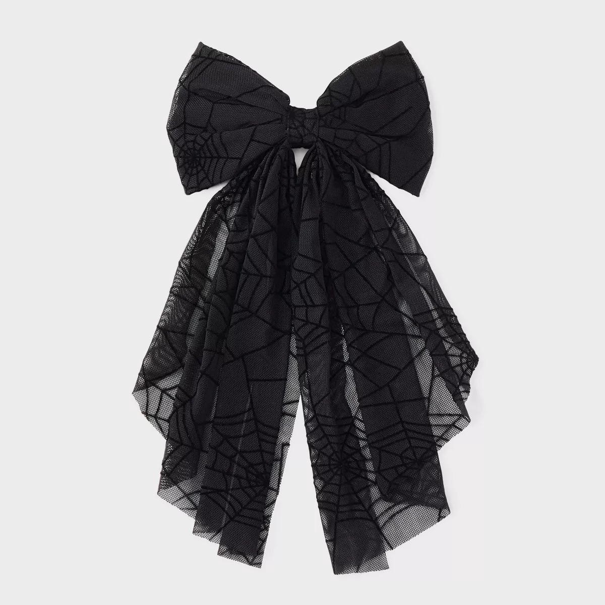 Halloween Flocked Spider Web Hair Bow Clip - Black | Target