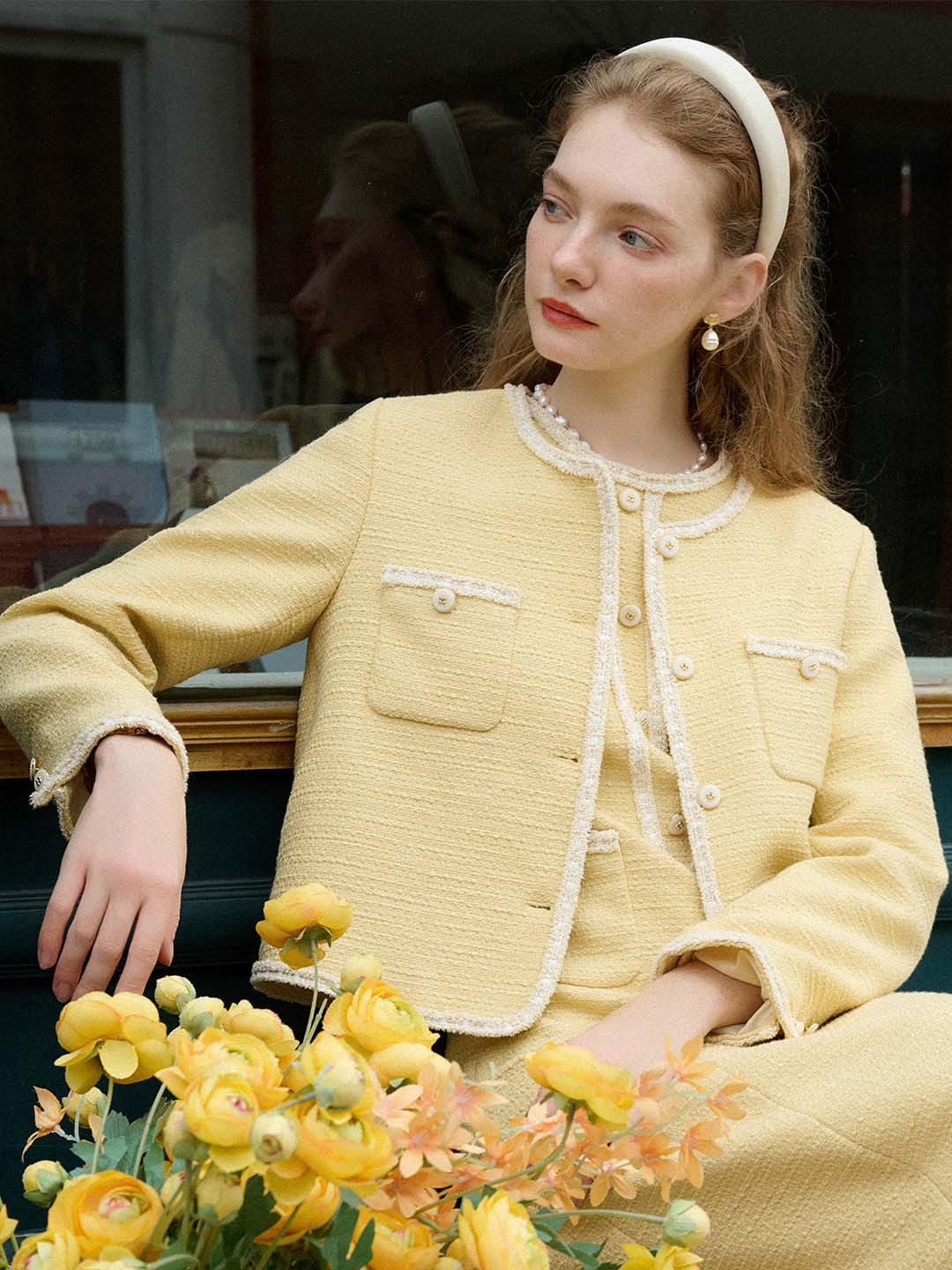 【Final Sale】Charlotte Exquisite Color-Blocked Tweed Jacket | Simple Retro