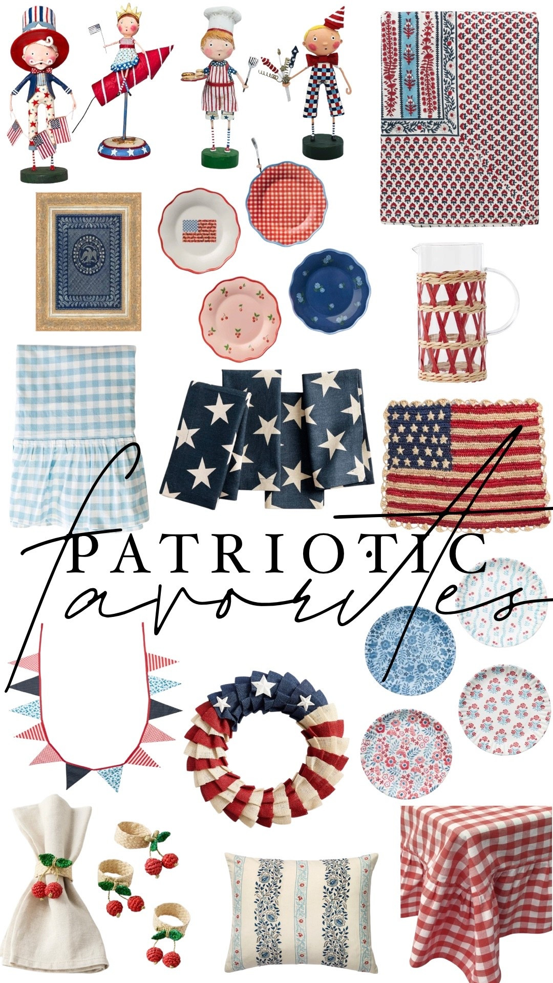 The cutest red, white and blue patriotic party favorites. Celebrate the great USA’s 250th birthday with these cute finds. 

flag | placemats | tablecloth | pendant banner | plates | pitcher | wreath | art | flag | glasses | pillow | napkin rings | napkins | Lori Mitchell 




#LTKSaleAlert #LTKSeasonal #LTKHome
