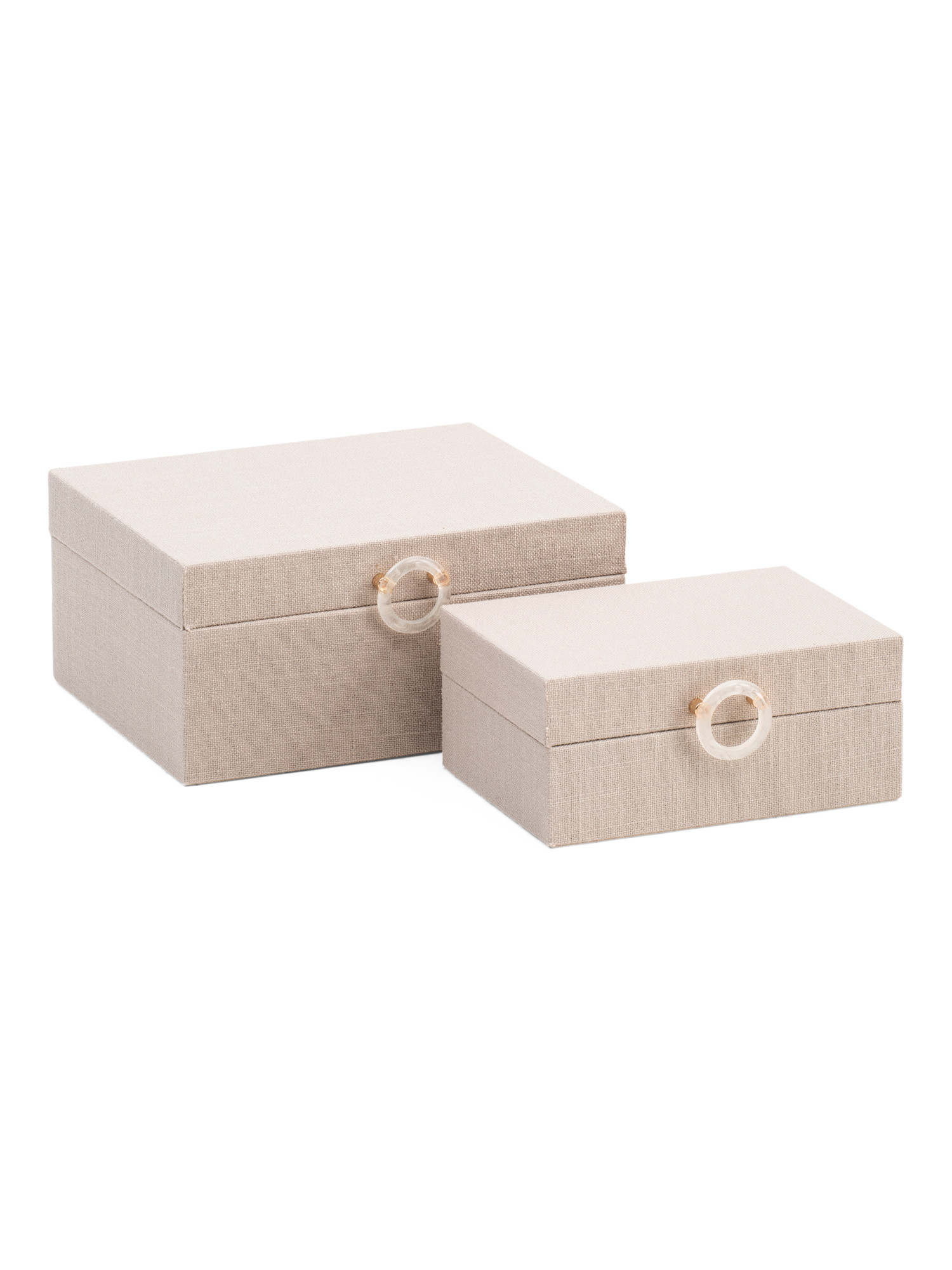 Set Of 2 Wood Boxes With Ring Detail | TJ Maxx