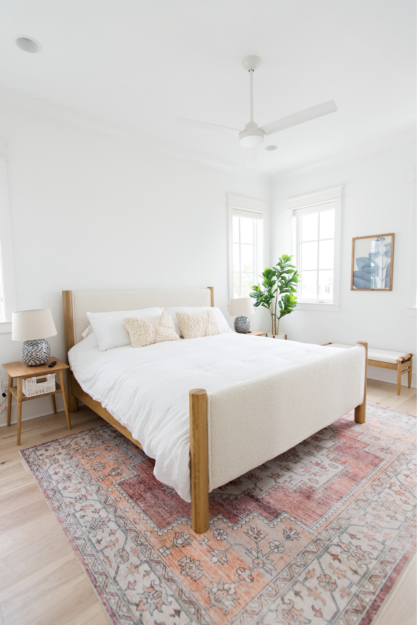 It’s officially December and I’m antsy to get back to our house! 😍. One of the questions I get in this inbox is — where is the bed, bedding rug and fan  from in the King Jack and Jill setup?  This one is from @downeasthome ! We have lots of pieces from here. They totally match the houses aesthetic and are reasonably priced! ! 

 The bedding from West Elm and it totally completes it! The rug brightens it up from House of Jade! Also this fan is the perfect size and soooo quiet from @lamps.com. It’s a must have! 

#LTKhome