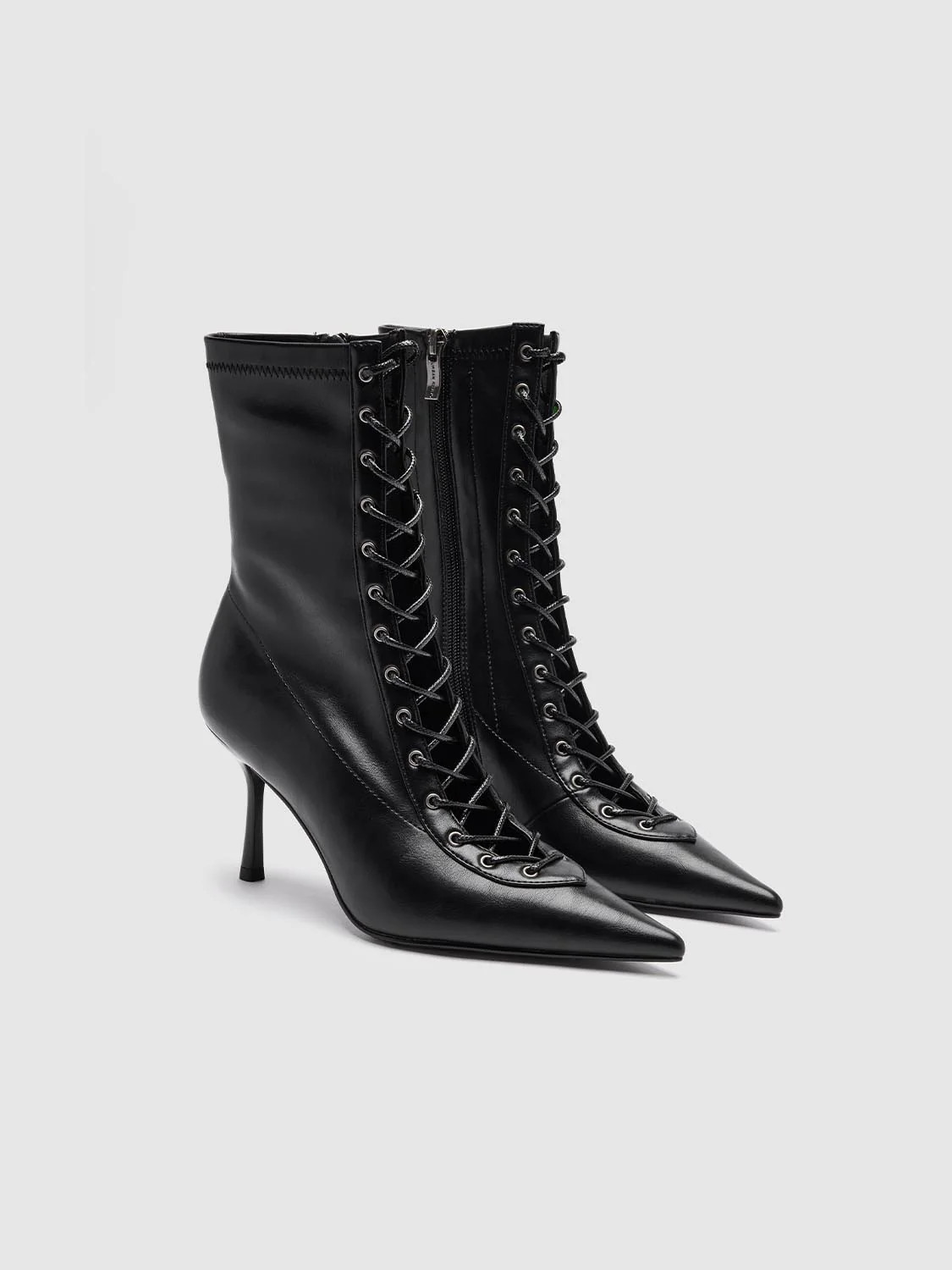 Pointed Toe Lace Up Ankle Boots | Urban Revivo