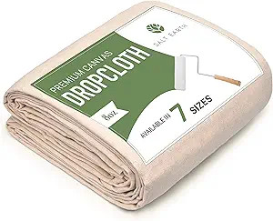 Salt Earth Canvas Drop Cloth Reusable Cloth for Outdoor and Indoor use 100% Recycled Cotton Natur... | Amazon (US)