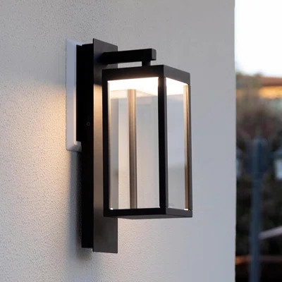 Modern Outdoor Wall Sconce With Dusk To Dawn Sensor, 800LM 13W LED, Waterproof Rustproof Aluminum, Matte Black Finish, Ideal For Porch, Garage, Garden | Wayfair North America