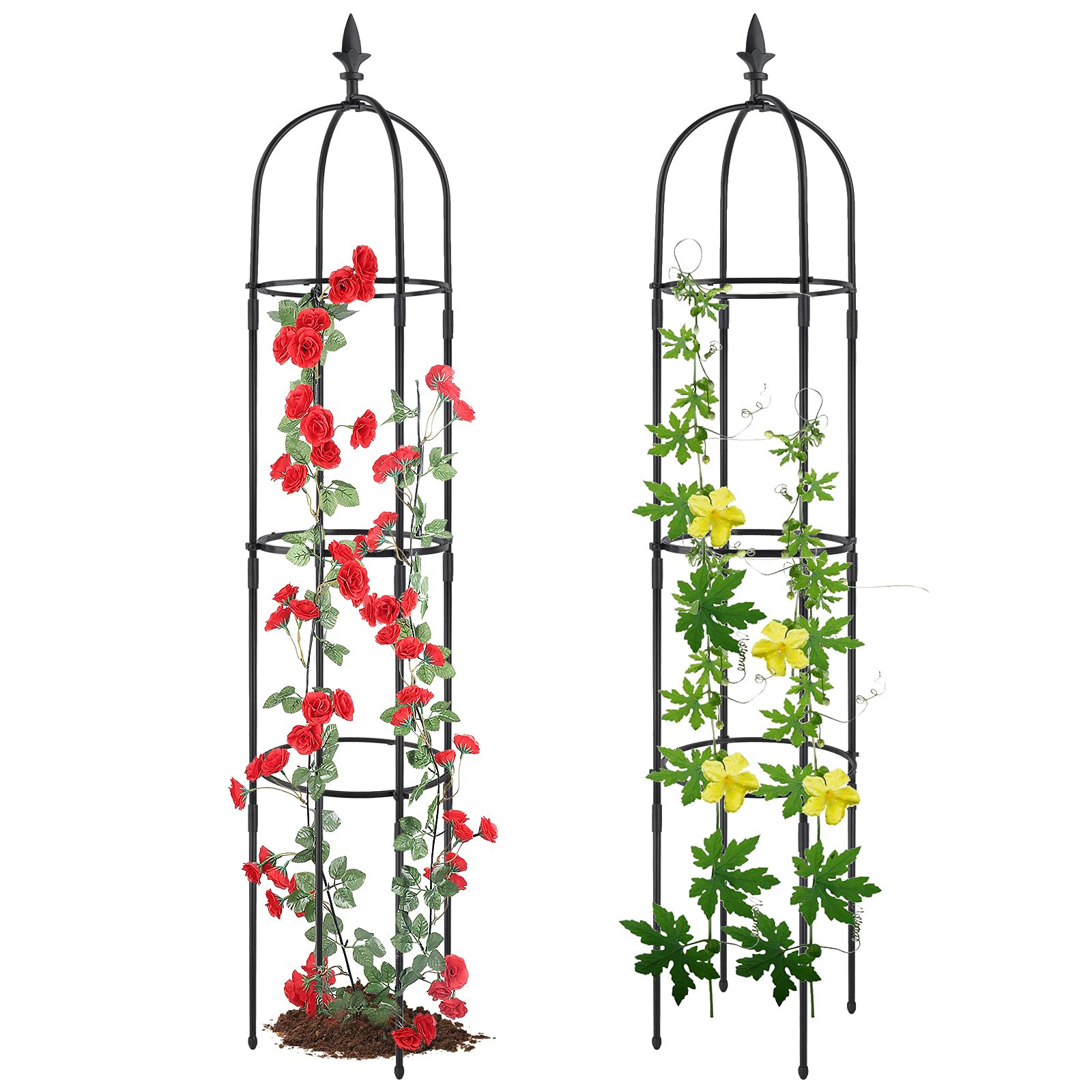 2 Pack Garden Trellis for Climbing Plants Outdoor, Rustproof Plastic Coated Metal Plant Support, ... | Amazon (US)