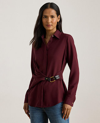 Women's Buckle Trim Top | Macy's