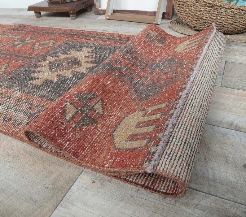 2x6 PRIMITIVE MOTIFED Vintage Turkish Runner Oushak Handmade | Etsy | Etsy (US)