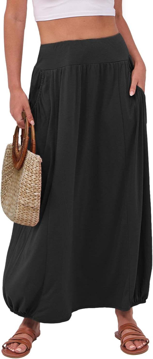 ANRABESS Women's Summer Boho Flowy Maxi Skirts | Amazon (US)