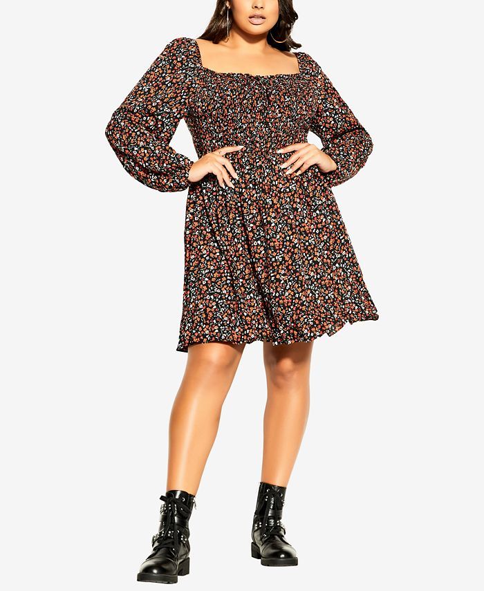 City Chic Plus Size Nostalgic Floral Dress & Reviews - Dresses - Plus Sizes - Macy's | Macys (US)