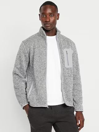 Sherpa-Lined Fleece-Knit Jacket | Old Navy (US)