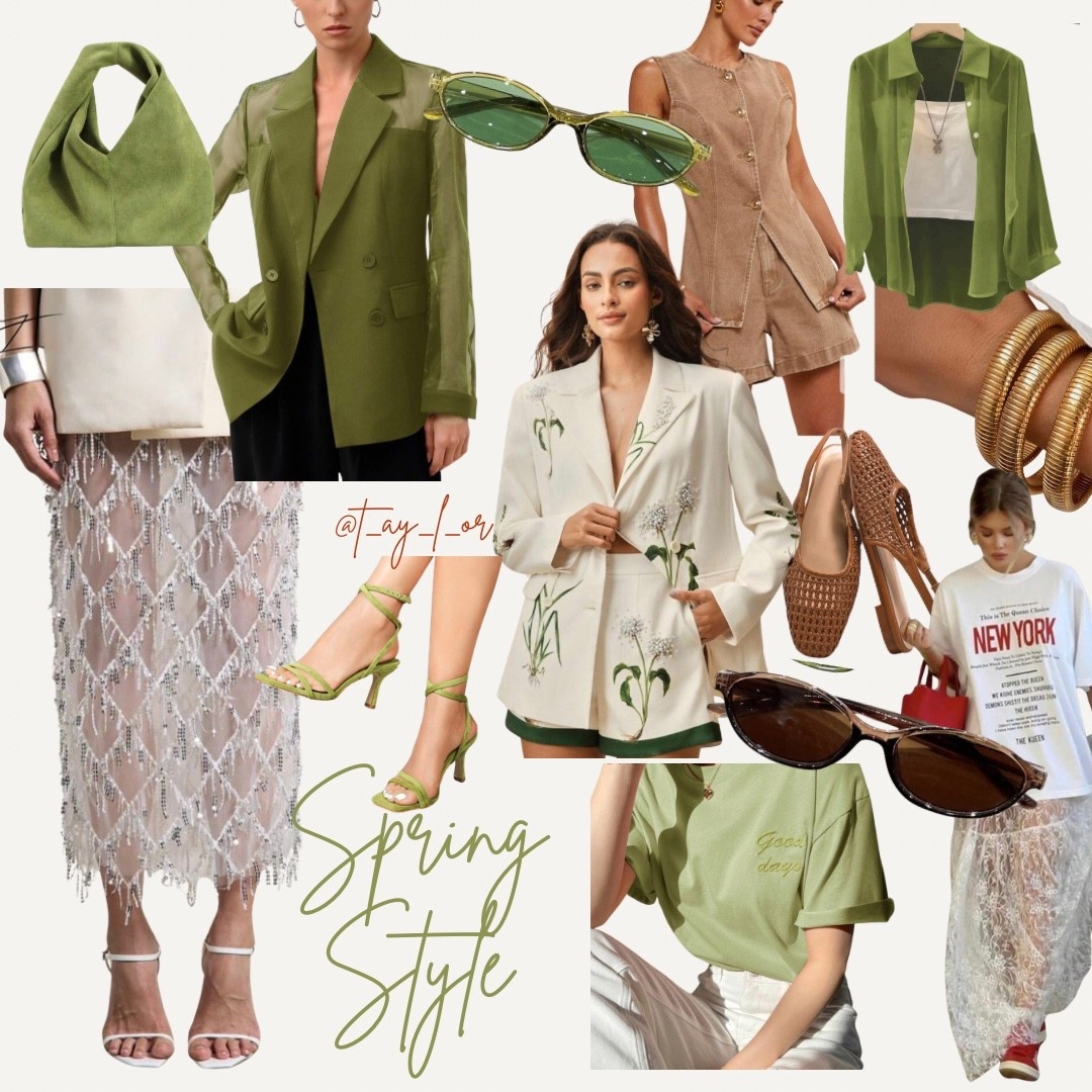 Spring outfits 

Date night outfits 

Vacation outfits beach

Swimsuits swim wear

Resort wear 2026

Green heels 

Green shirt

Sheer skirt 

Lace skirt 

Green purse 

Suede purse 

Suede heels 

Oversized shirt

Oversized blazer 

#LTKspring #LTKSaleAlert #LTKSpringSale