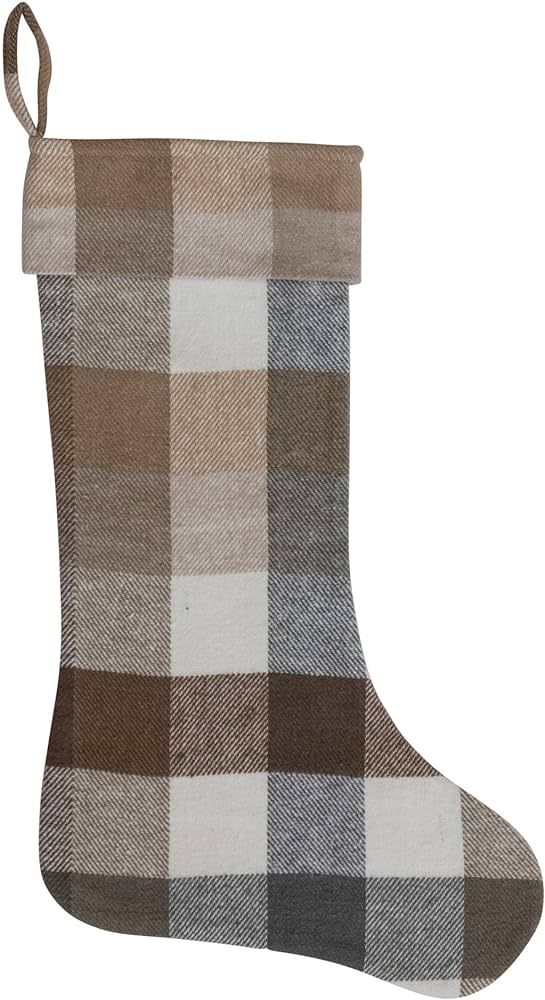 Creative Co-Op 20" H Brushed Cotton Flannel Stocking, Multi Color Plaid | Amazon (US)