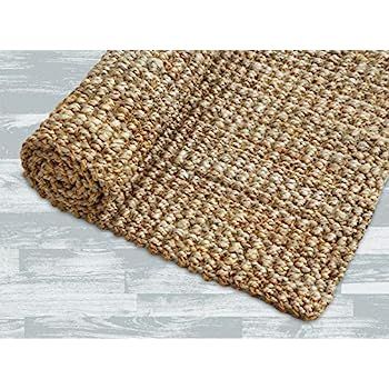 Safavieh Natural Fiber Collection NF447A Hand-woven Chunky Textured Jute Area Rug, 6' Square | Amazon (US)