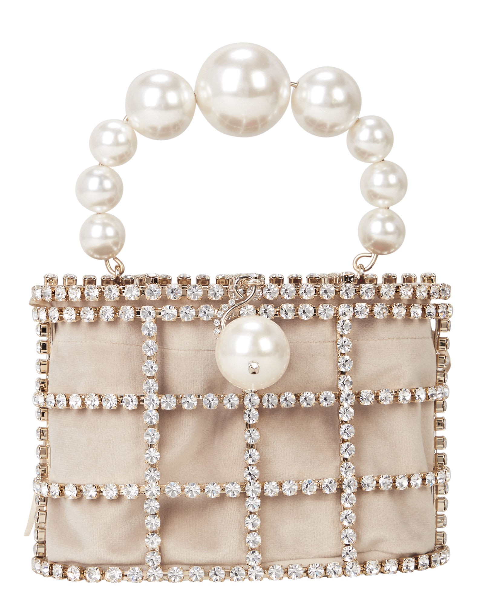 Cage Me Pearl and Crystal Clutch | Intermix