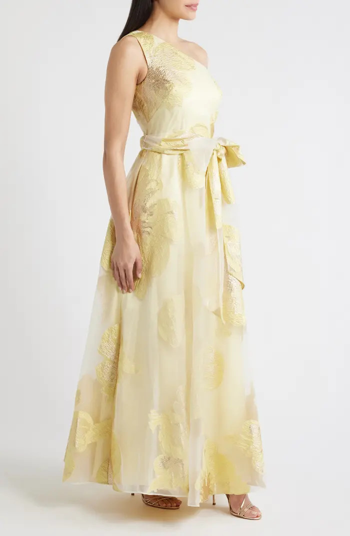 One-Shoulder Brocade Ballgown | Nordstrom