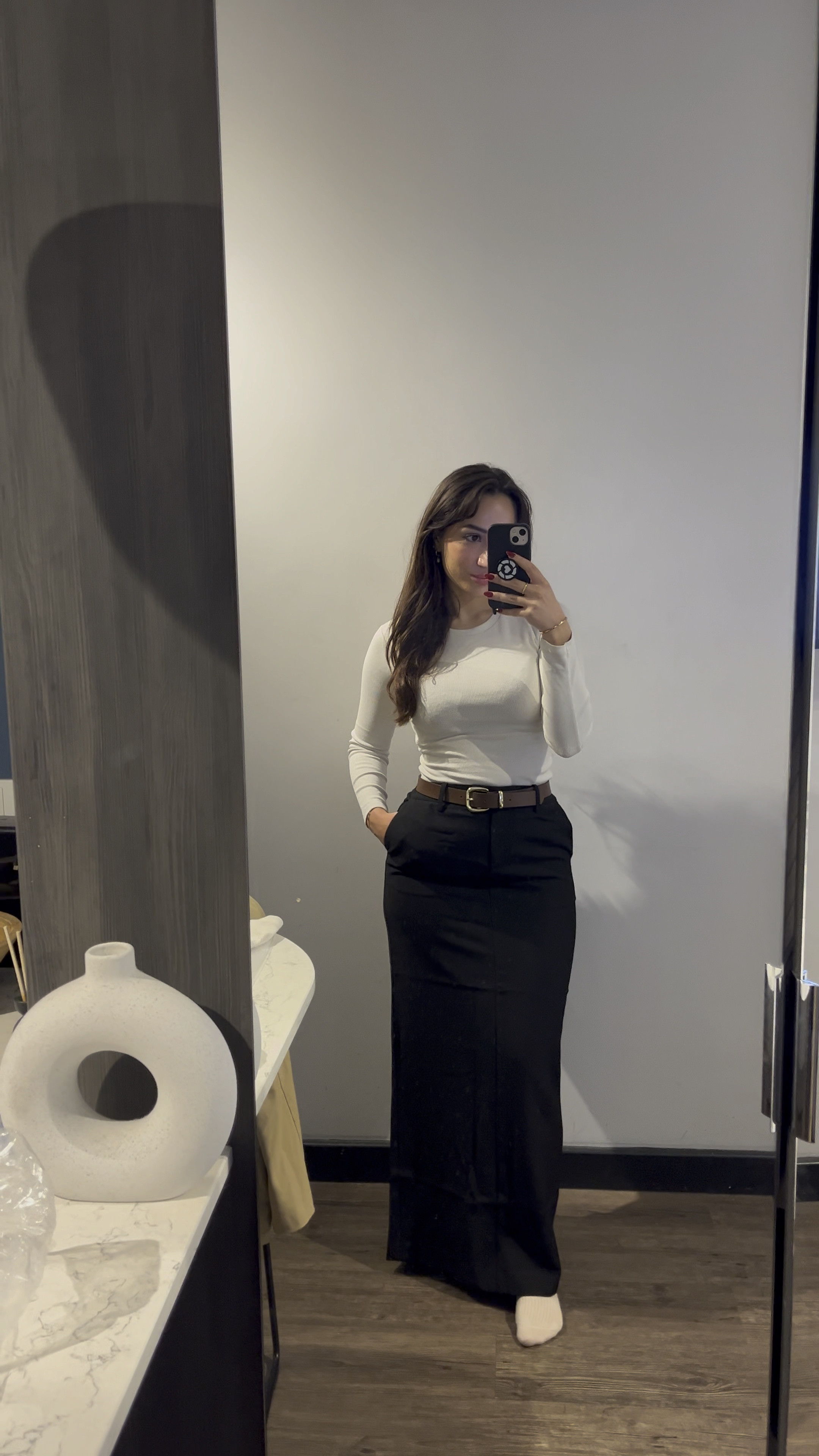 Black Tailored Maxi skirt try on 🖤

outfit inspo, asos, NAKD, office look, minimal style, work outfit, H&M, brown leather belt. 

#LTKfindsunder50 #LTKVideo #LTKworkwear