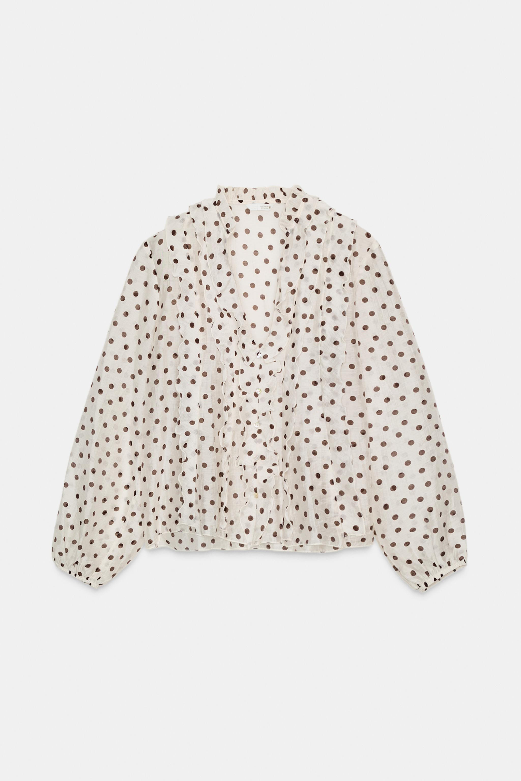 RUFFLED POLKA DOT BLOUSE | Zara US