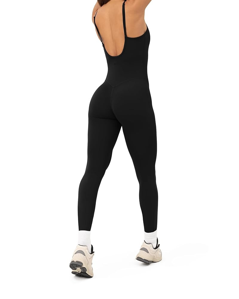 PAVOI ACTIVE Workout One Piece Jumpsuits for Women | Adjustable Straps Low Back Shelf Bra Full-Le... | Amazon (US)