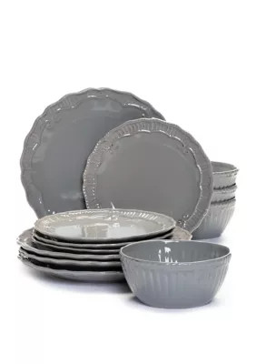 Capri Gray 12 Piece Dinnerware Set | Belk