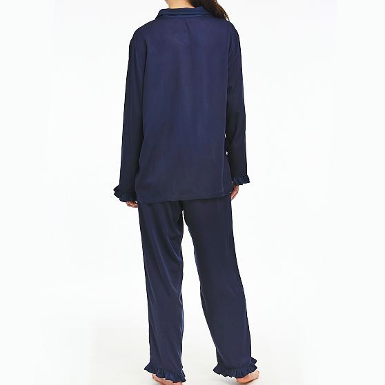 Ruffle Sateen Long Pajamas | Mark and Graham