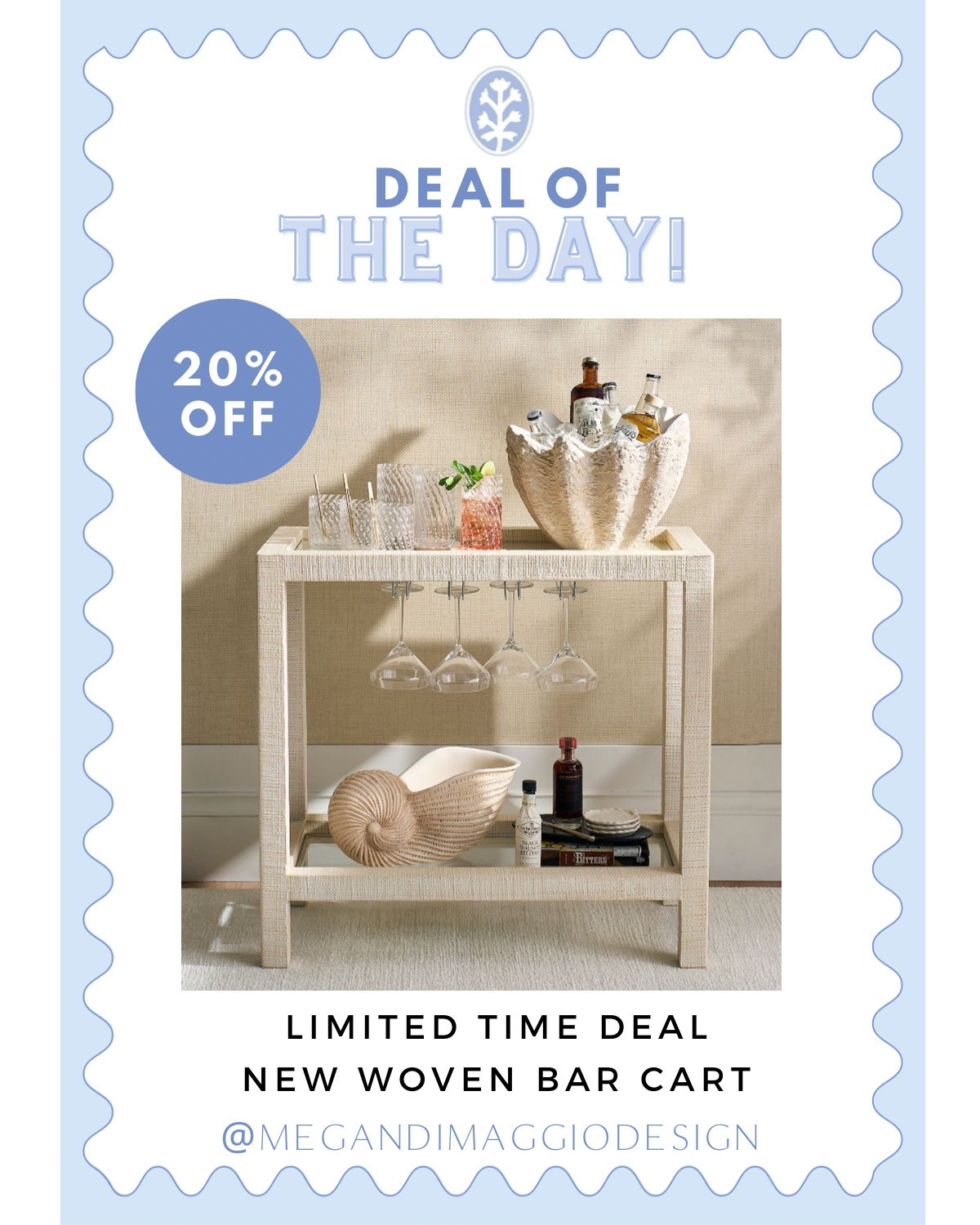 This woven bar cart is brand new and on sale for a limited time!!! Love the woven detail of this and the price is decent on sale!! Perfect for a coastal home 😍🐚

#LTKSaleAlert #LTKHome