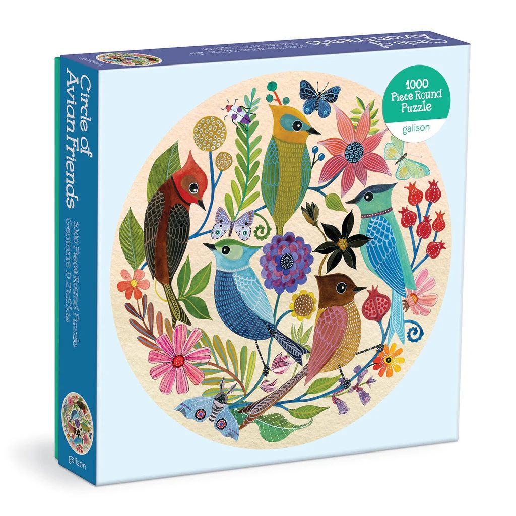 Circle of Avian Friends 1000 Piece Round Puzzle | Galison