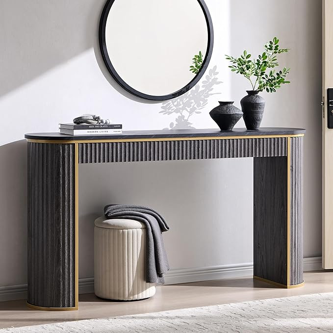 OKD Modern Fluted Console Table, 63" Long Narrow Entryway & Sofa Tables for Hallway, Tall Accent ... | Amazon (US)
