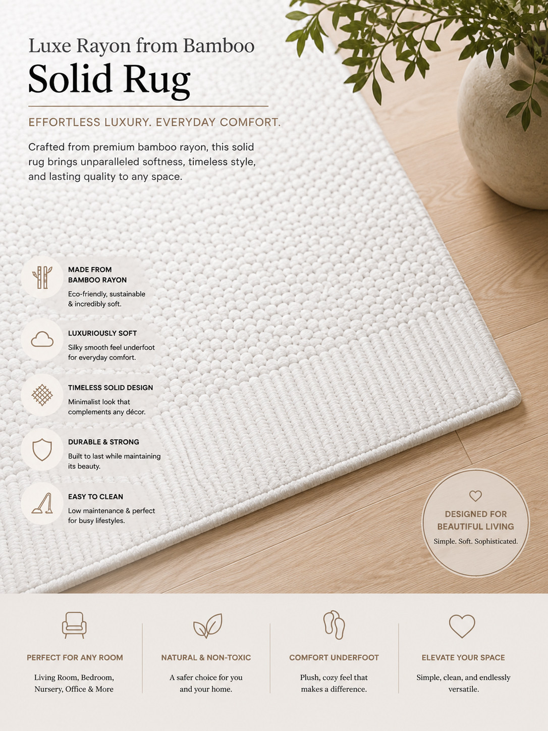 This rug is the definition of clean luxury ✨
The soft ivory texture and minimalist design make any space feel brighter, calmer, and instantly more elevated.

I love how subtle but expensive this looks — the perfect neutral rug for layering a cozy, designer-style interior 🤍

Simple, timeless, and effortlessly beautiful.

#ltkhome #neutralhome #luxuryinteriors #homedecor #ruglove 

 #LTKHome