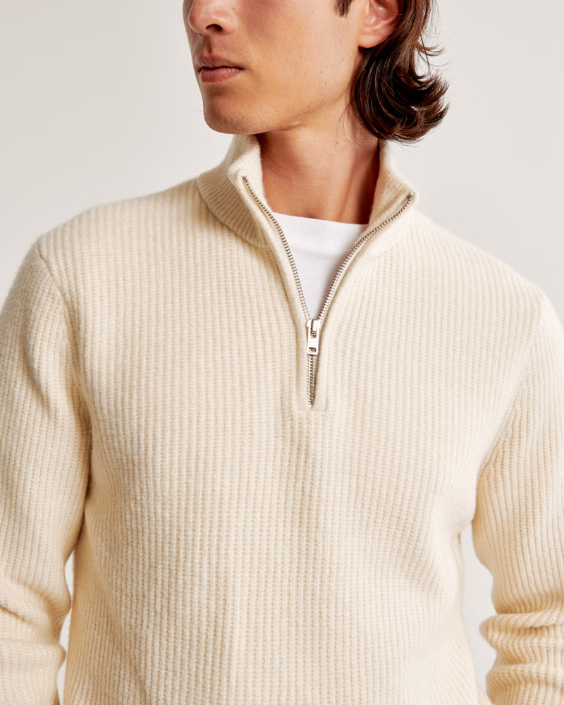 Men's Elevated Quarter-Zip Sweater | Men's Clearance | Abercrombie.com | Abercrombie & Fitch (US)