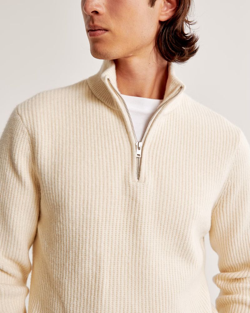 Men's Elevated Quarter-Zip Sweater | Men's Tops | Abercrombie.com | Abercrombie & Fitch (US)