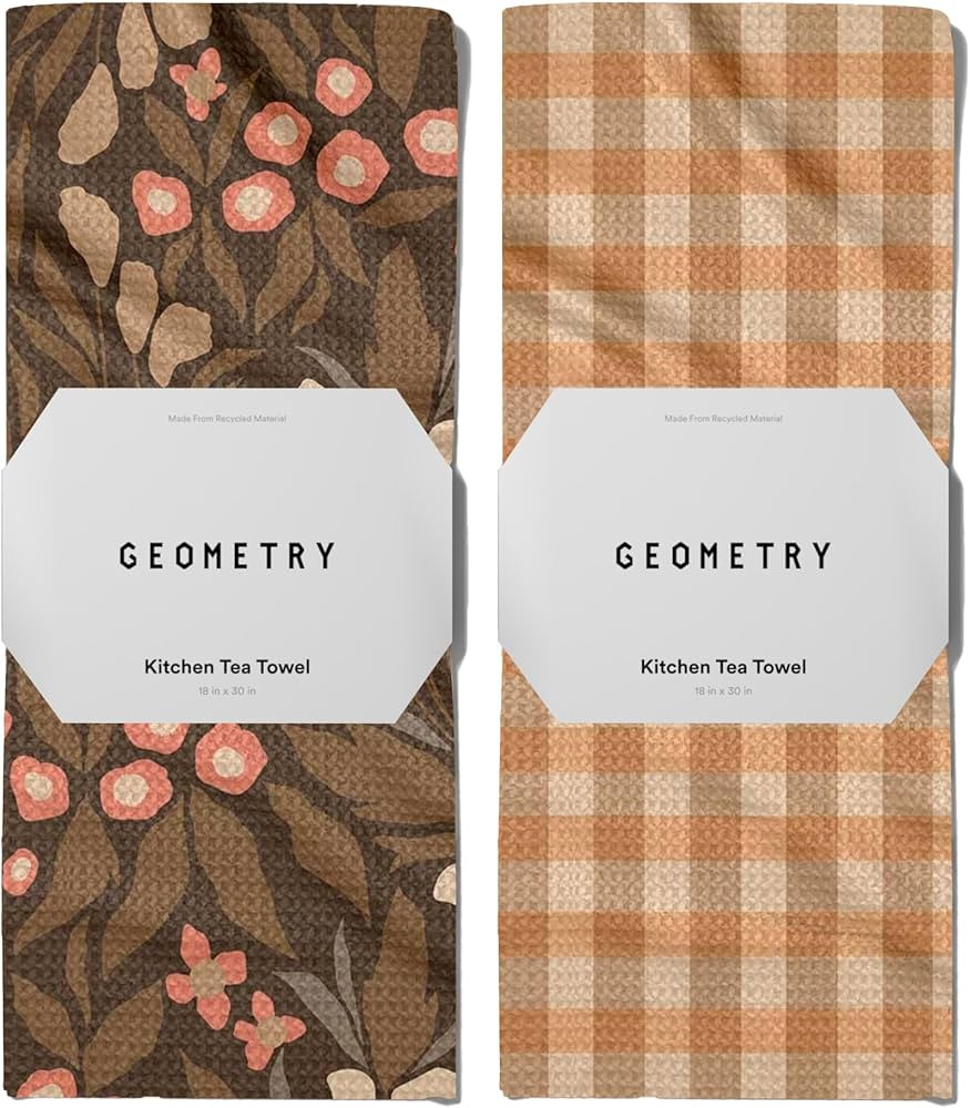 GEOMETRY Kitchen Towels - Quick Dry Microfiber Cloth Dish Towels for Kitchen Drying - Premium Qui... | Amazon (US)