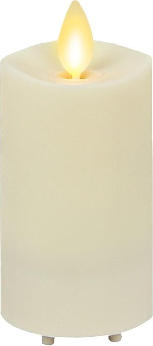Luminara Outdoor Slim Pillar Flameless LED Candle, Ivory 2" x 4.5", Moving Flame Weather Resistant Timer Ready Battery Operated Safe Melted Edge | Amazon (US)