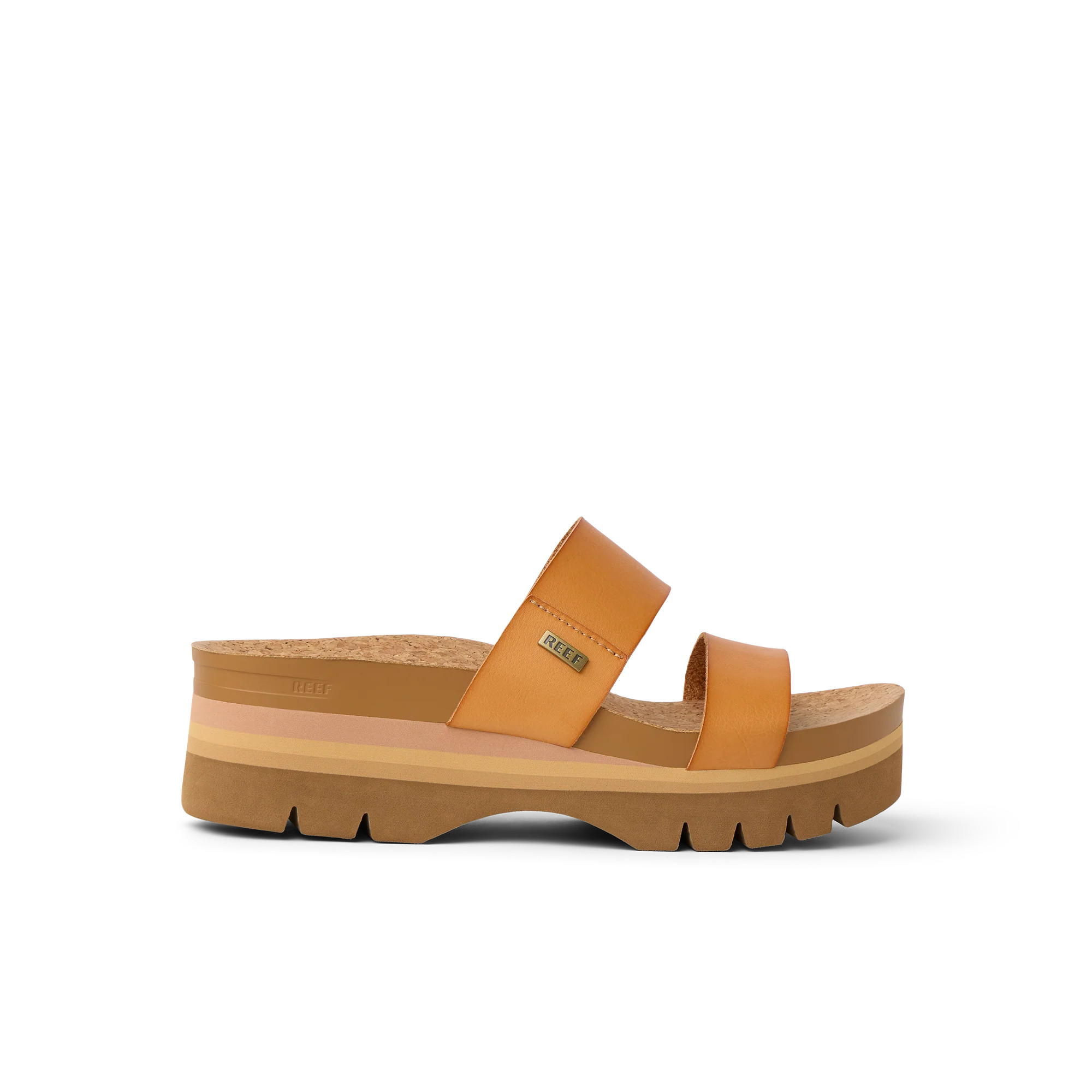 Vista Higher Slingback Platform Sandals (2.5 Inch Height) in Amber Canvas | Reef | REEF