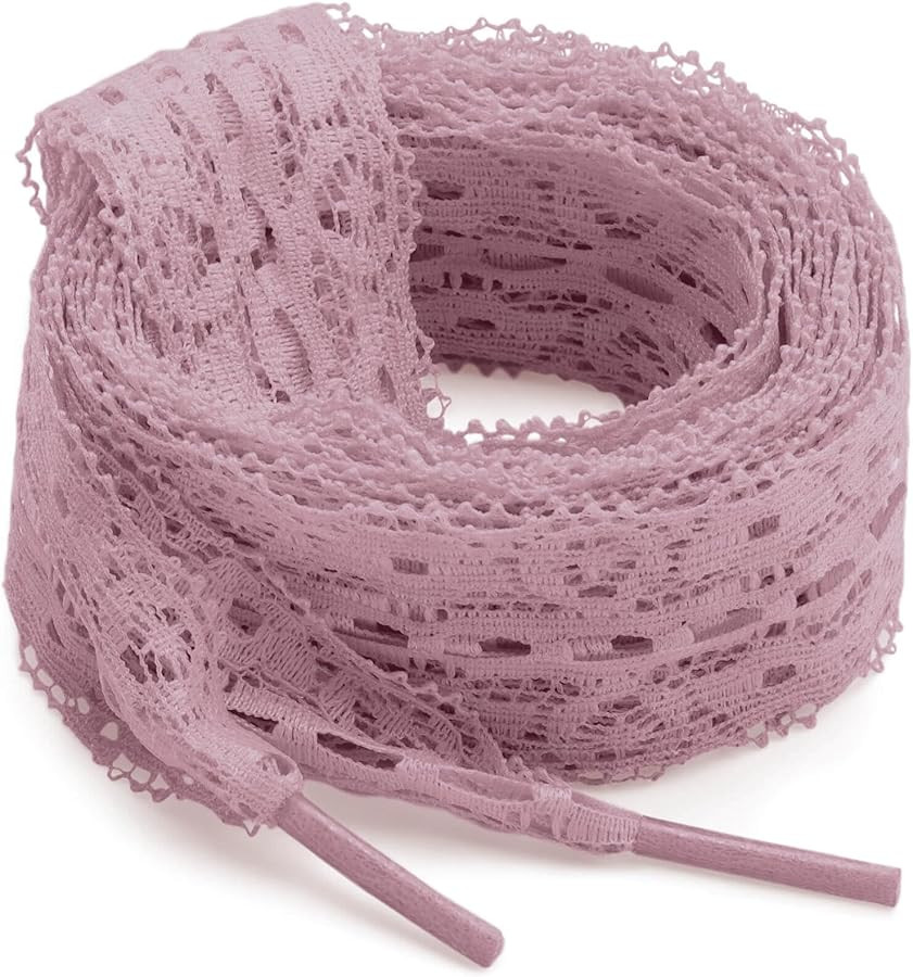Lace Shoelaces for Sneakers: 2 Pairs 3CM Wide Lacy Shoe Laces for Women | Amazon (US)