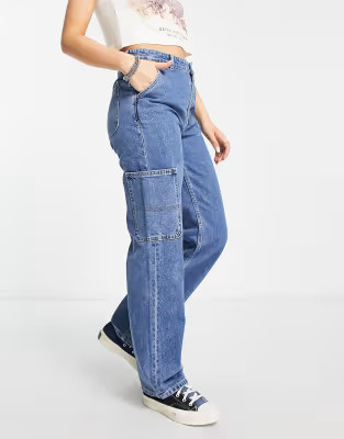 Monki blend cargo jeans in blue | ASOS (Global)
