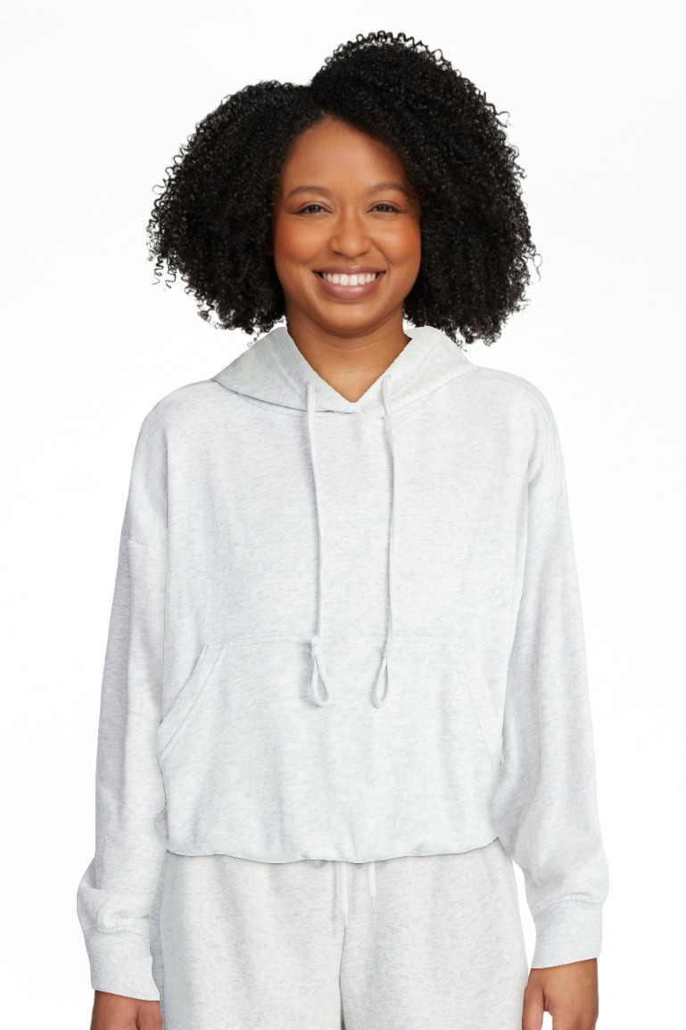 No Boundaries Bubble Hem Drawstring Hoodie, Women’s XXS-XXL | Walmart (US)