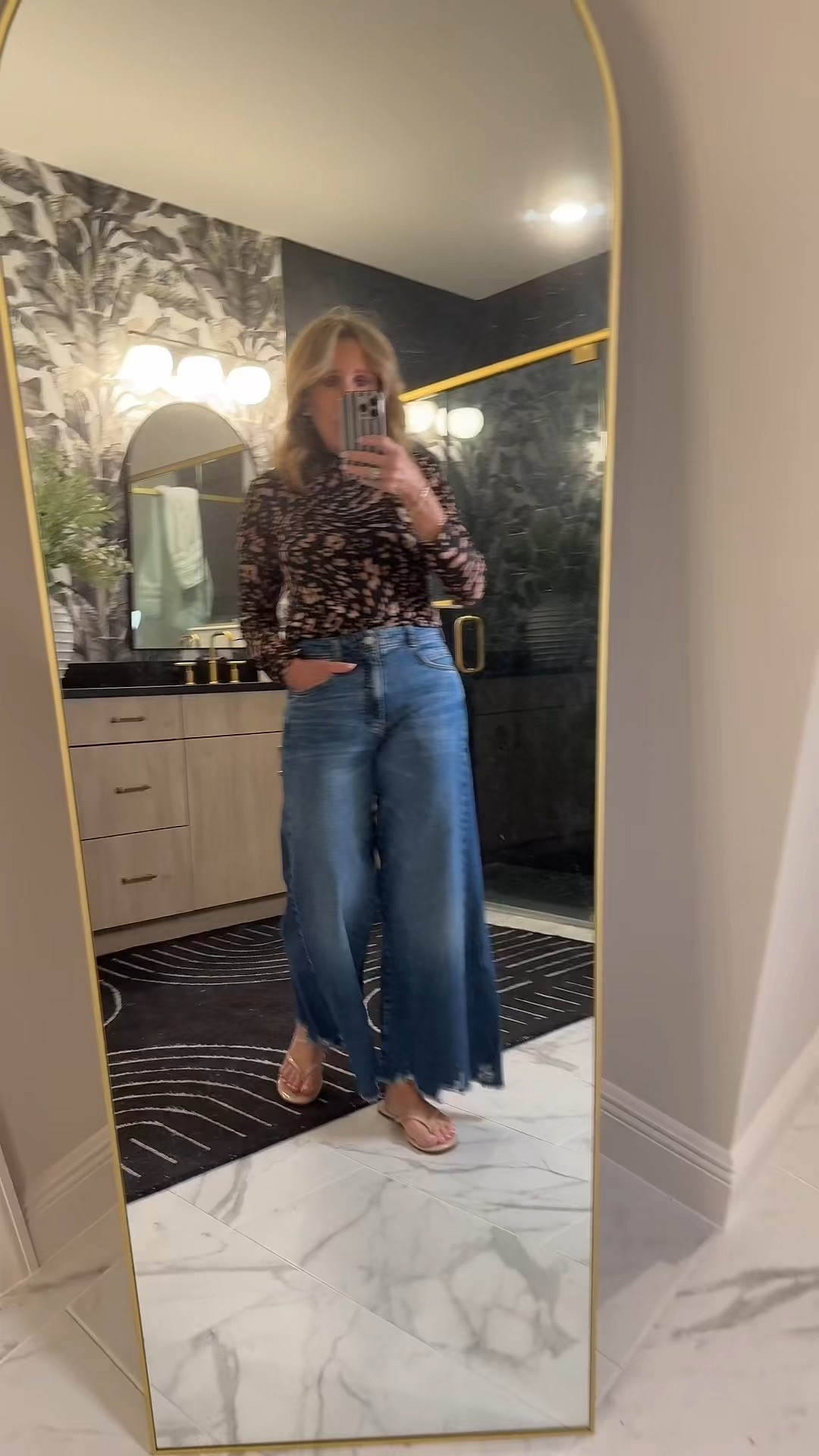 Here’s my over 50 casual outfit of the night for dinner in Florida. These jeans from anthropologie are my favorite. I have them in another wash. They do run a little big. I am in a size medium in the top.

#LTKOver40 #LTKdayinmylife #LTKootd